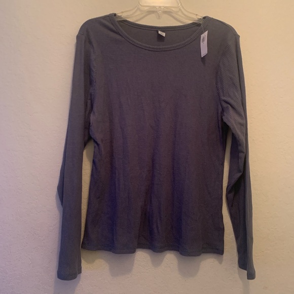 ✨HPx2✨NWT old navy ribbed soft dusty blue long sleeve shirt - Picture 2 of 6